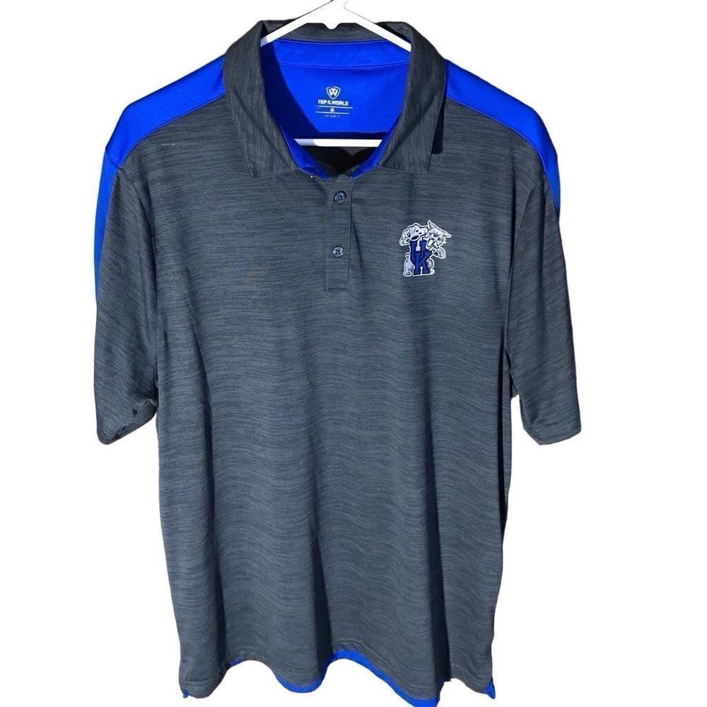 Top of the World golf polo SZ XL blue gray UK University of KY short sleeve